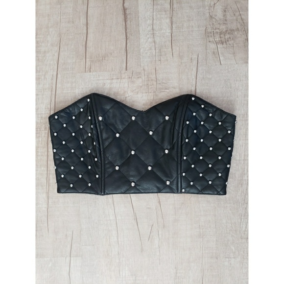 Forever 21 Tops - NWOT Leather Studded Crop Top Corset Forever 21